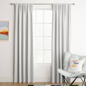 Room Essentials Room Darkening Single Heathered White Curtain Panel 42" x 84"